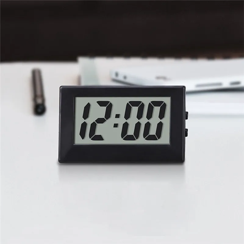 Mini Small Car Desk Digital Clock Watch Gauges Mini Digital LCD Screen Travel Electronic Clock For Home Office Desktop Clocks