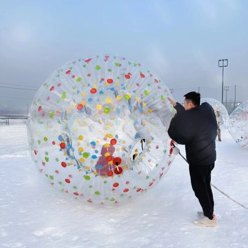 Cold-resistant and wear-resistant snow arch inflatable snowman snow bowling ice bumper ball