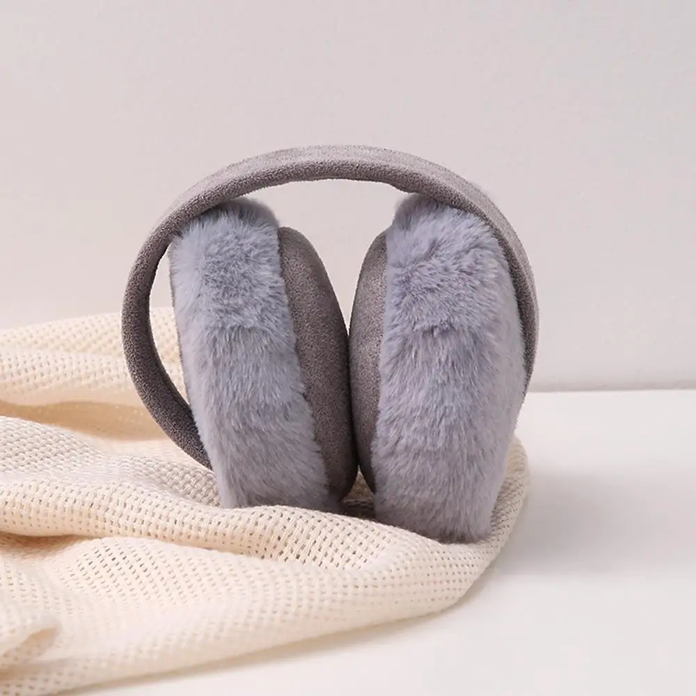 Cache-oreilles en peluche pour femmes et hommes, couvre-oreilles en laine épaisse pliable, cache-oreilles en daim chaud pour l'hiver, protection contre le froid en plein air, mode