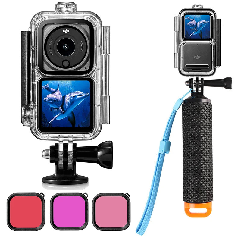 Waterproof Protector Case Housing for DJI Osmo Action 2 Action Camera Accessories Diving 60M/196FT Underwater Protective Case