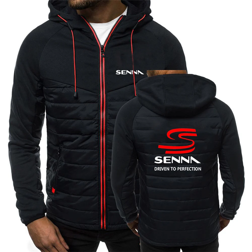 

New Ayrton Senna Men Winter Hooded Cotton Jacket Printing Fashion Classic Zipper Hoodie Warm Coat Top Long Sleeve Man Clothing