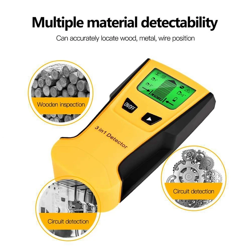Wall Scanner Finder Wall Detector Find Metal Wood Studs AC Voltage Live Wire Detect