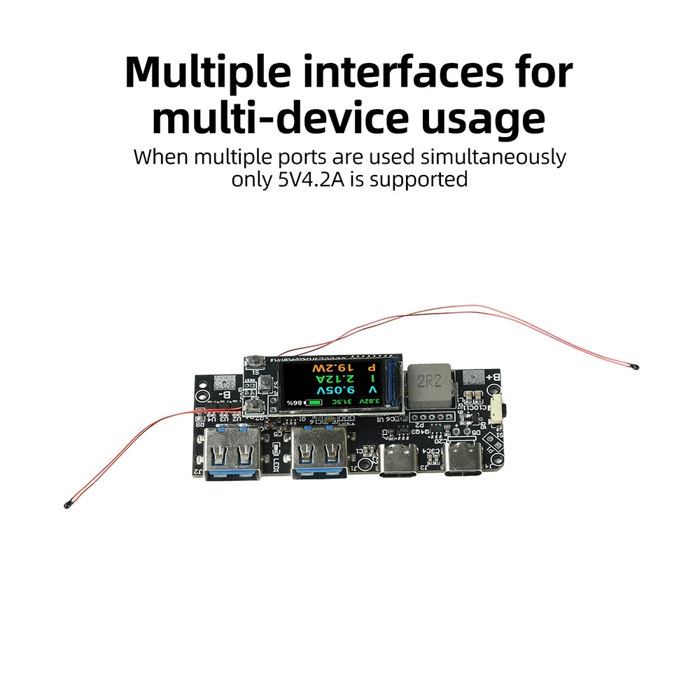 22,5W DIY Tragbares Powerbank-Mainboard mit 0,96 Zoll TFT-Farbdisplay, PD-Multi-Protokoll-Schnellladung für Elektronische Komponenten – Detail 13