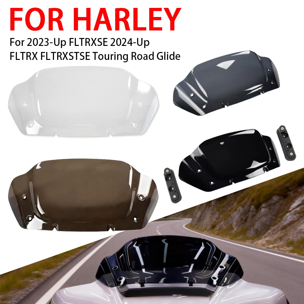 

Motorcycles Front Upper Fairing Windshield 10" For Harley Davidson Street Glide FLHX FLHXSE CVO 2023-2025 Wind Deflector Cowling