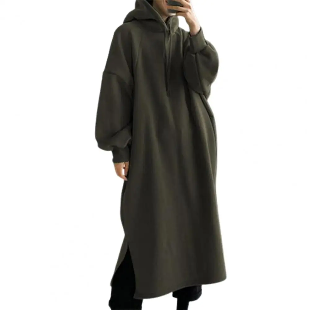 Oversized Hoodie Dresses For Women 2023 Autumn Winter Drawstring Hooded Sweatshirt Maxi Dress Size Casual Long Hoodies