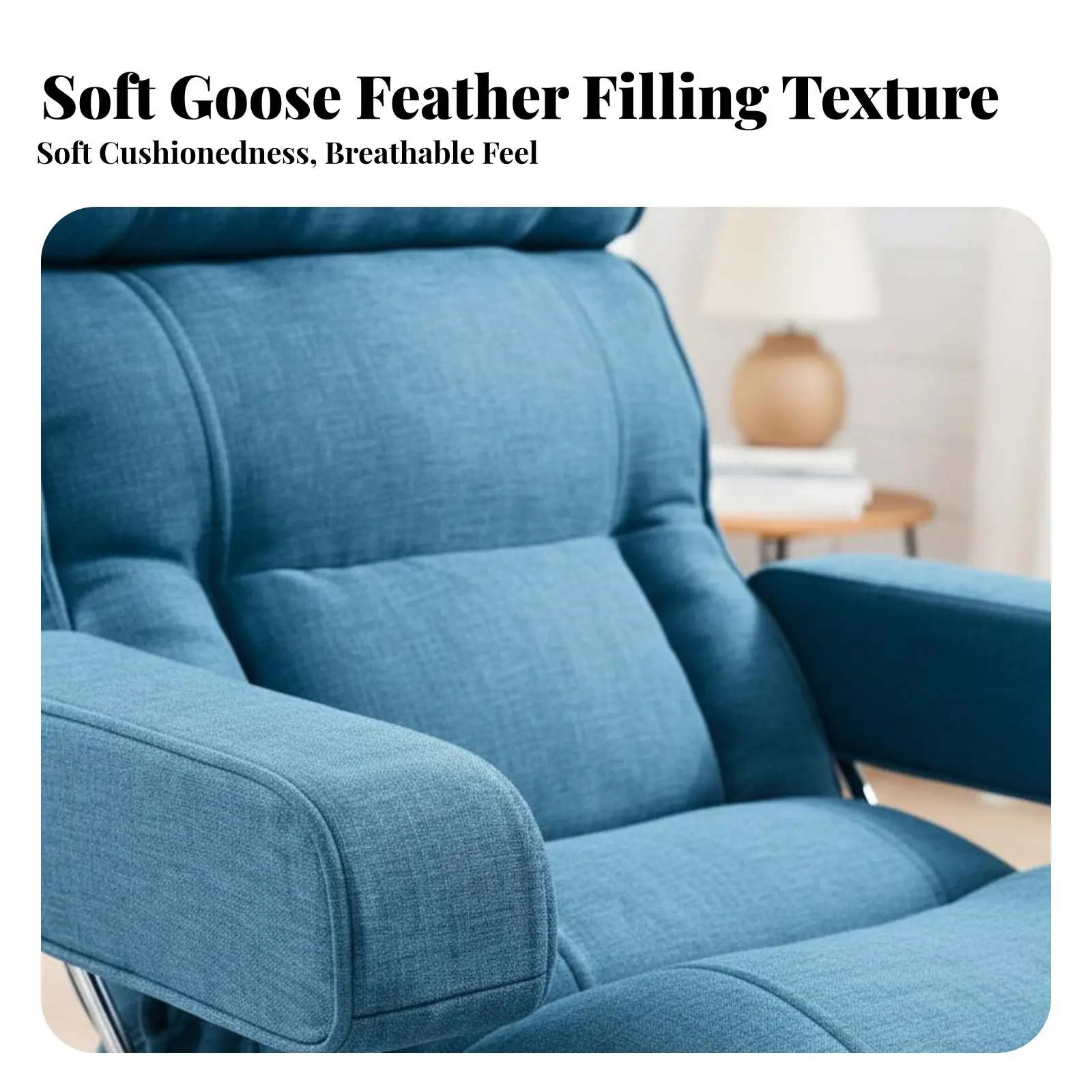 Armchair with Ottoman assistance Lounge Chair Ergonomic Design High spinerest for Readers, Living Room, Bedroom, perusing corner - view 3