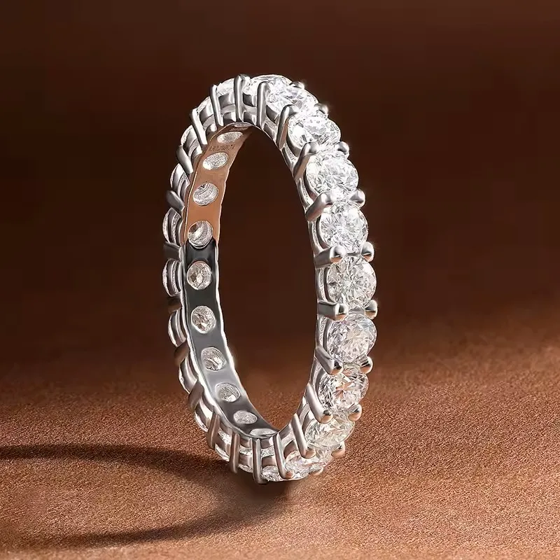 Damen-Moissanit-Ringe mit GRA-Zertifikat S925 Sterling Silber Luxus-Band Funkelnde Ringe Hochzeit Jubiläum Party Geschenke – Detail 6