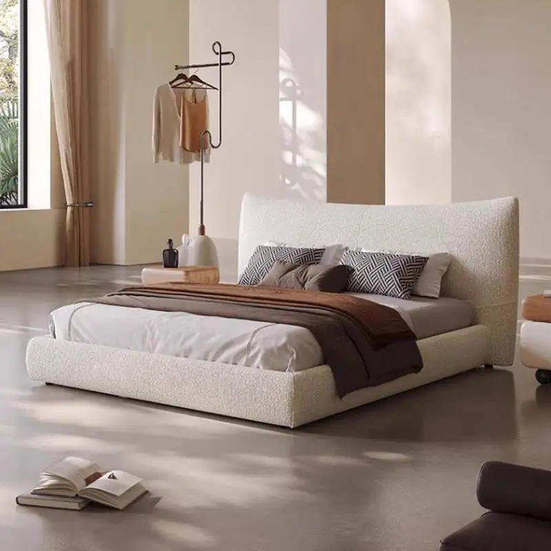 

European White Double Bed Decoration Australia Floating Modern Double Bed Frame Luxury Wooden Cama Casal Furniture For Home