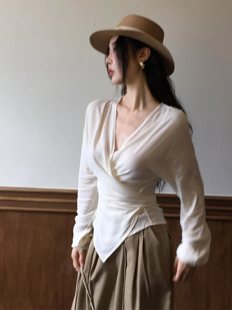 

Женский шифоновый кардиган Ice Heart Early Autumn с V-образным вырезом, свободного кроя, с длинными рукавами и кружевной отделкой для девушек