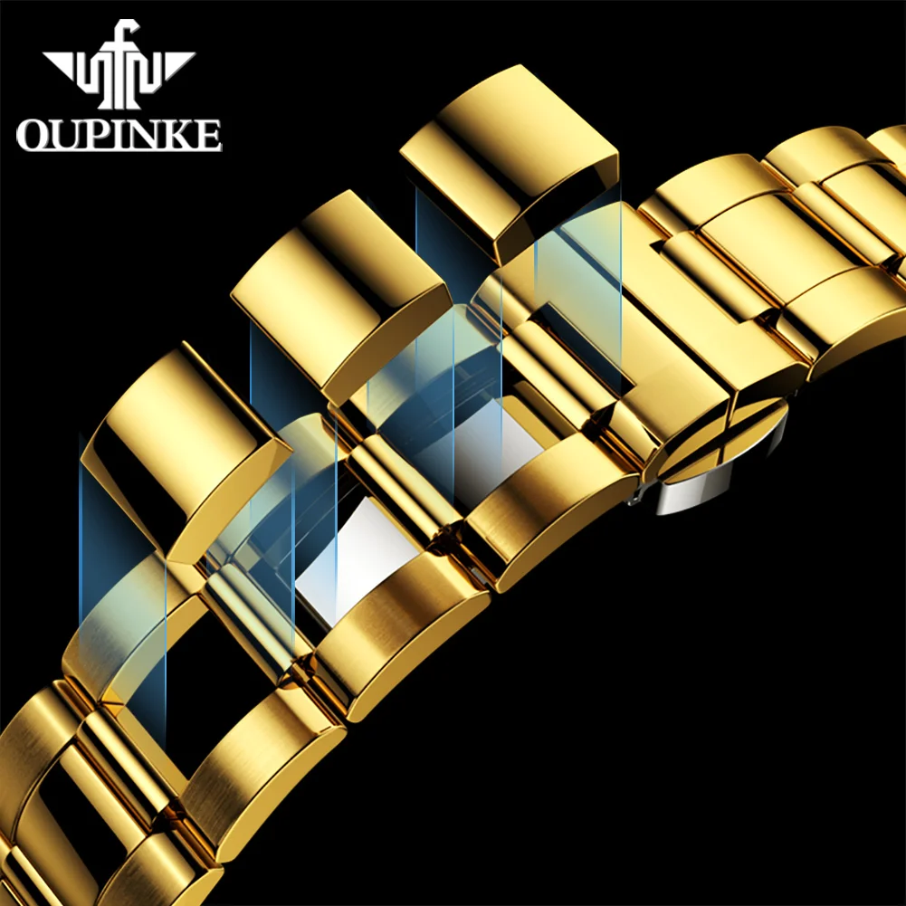 OUPINKE 3199 Real Diamond Automatic Watch For Men Luxury Waterproof Mechanical Watch Synthetic Sapphire Mirror Date Man Watches