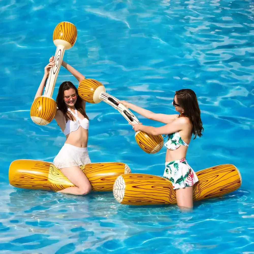 Inflatable Gladiator Joust Float Ring, Interactive Water Game Raft for Kids Adults Swimming Pool Party & Outdoor Water Sports