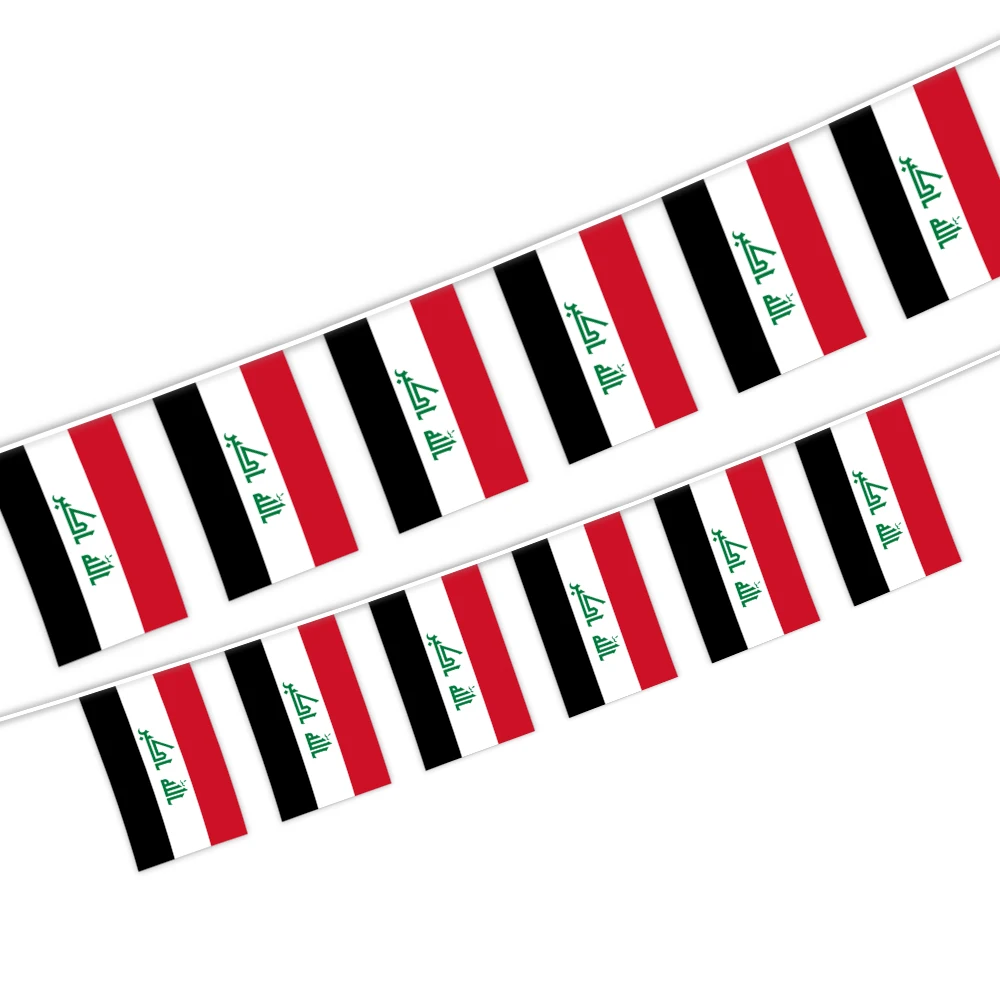 14x21CM Iraq character string flag with Digital polyester printing (20pcs/set)