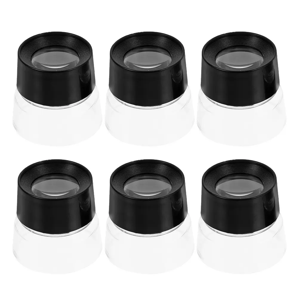 

6Pcs Jewelry Loupe Set 10X High Magnification Cylindrical Design Portable Lightweight Optical Glass Lens for Jewelers Collectors