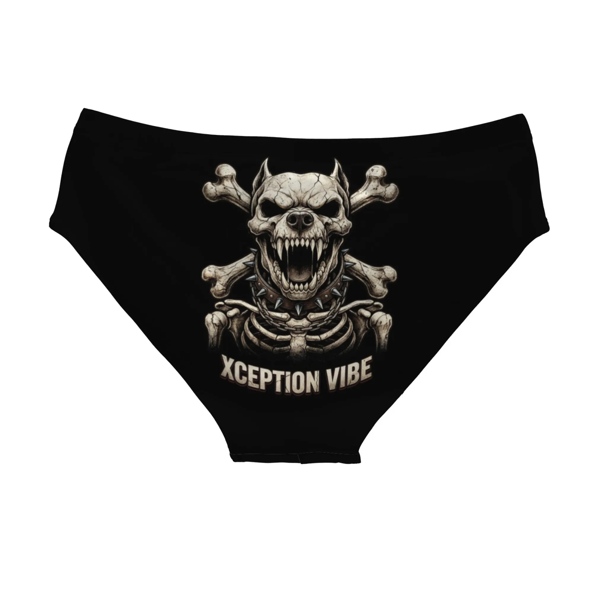 Vicious Dog Skull Crossbone Swim Trunks Elastic Skin-Friendly Mens Triangle Swim Trunks Beach Carnival Swimming Fashion Swimsuit