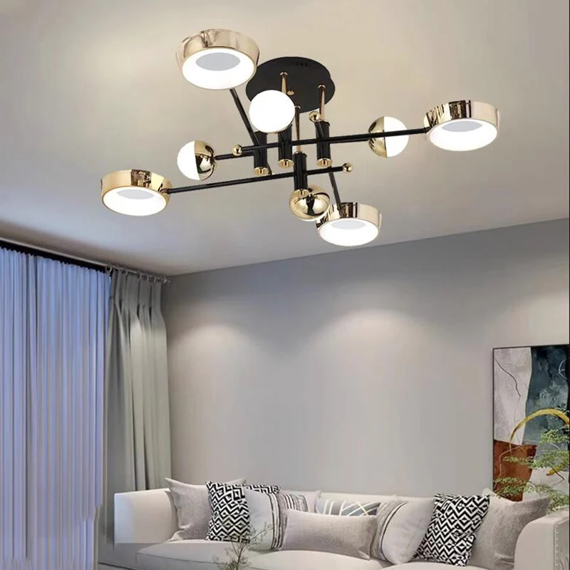 Nordic Living Room Hanging Pendant Ligh Parlour Bedroom Ceiling Light Kitchen Room Decoration lamp  LED Home Light 3-Color Light