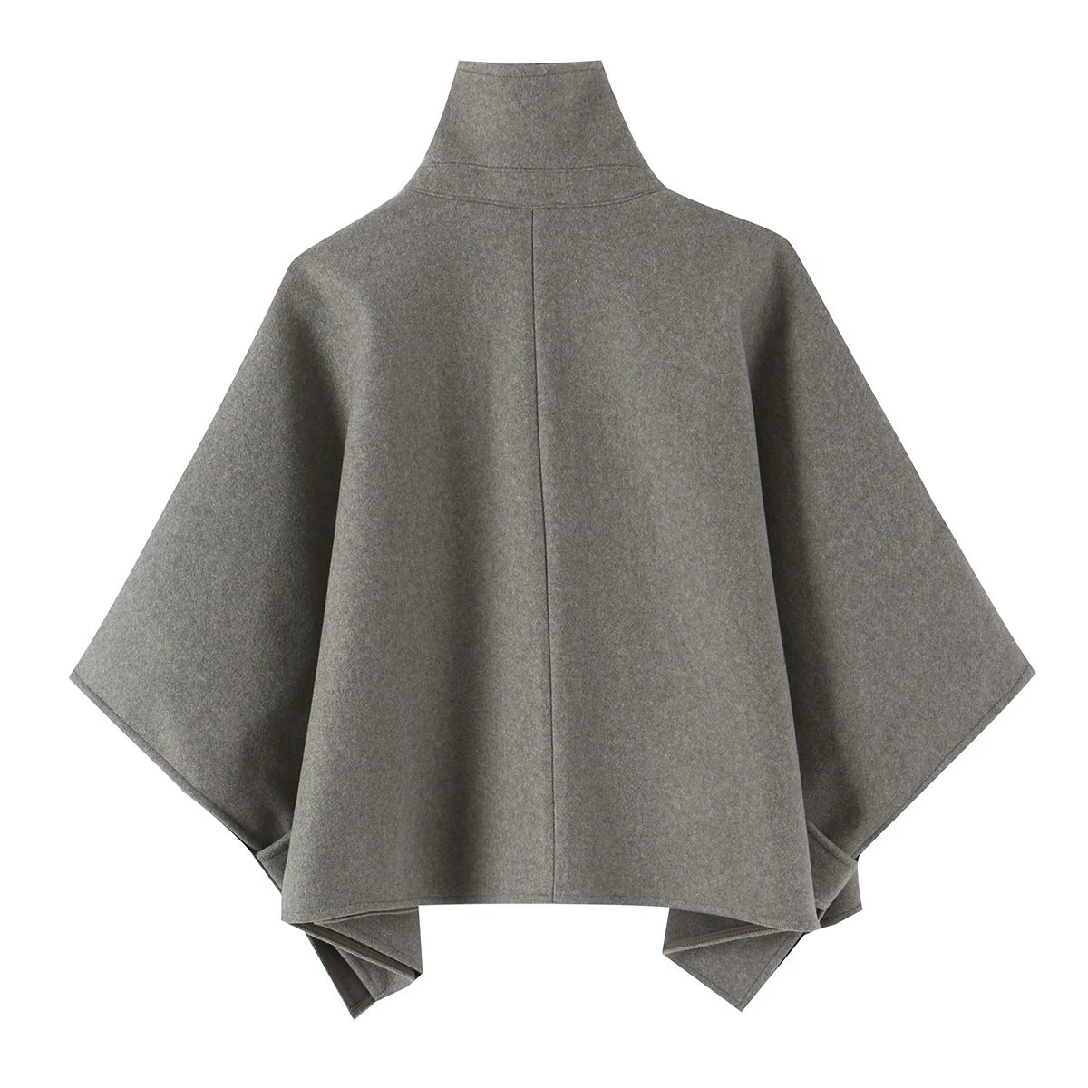 KONDALA Women Elegant Soft-Tweed Cloak Jacket Chic Stand-Collar Double Breasted Cape Coat 2026 Fall Winter Fashion Commute Coat