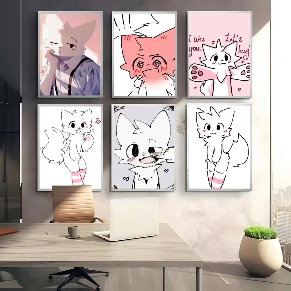 B-Boykisser سخيفة القط لطيف اللوحة الخط HD طباعة مجانية جدارية الفن صور لغرفة المعيشة ديكور جدران المنزل قماش المشارك #3