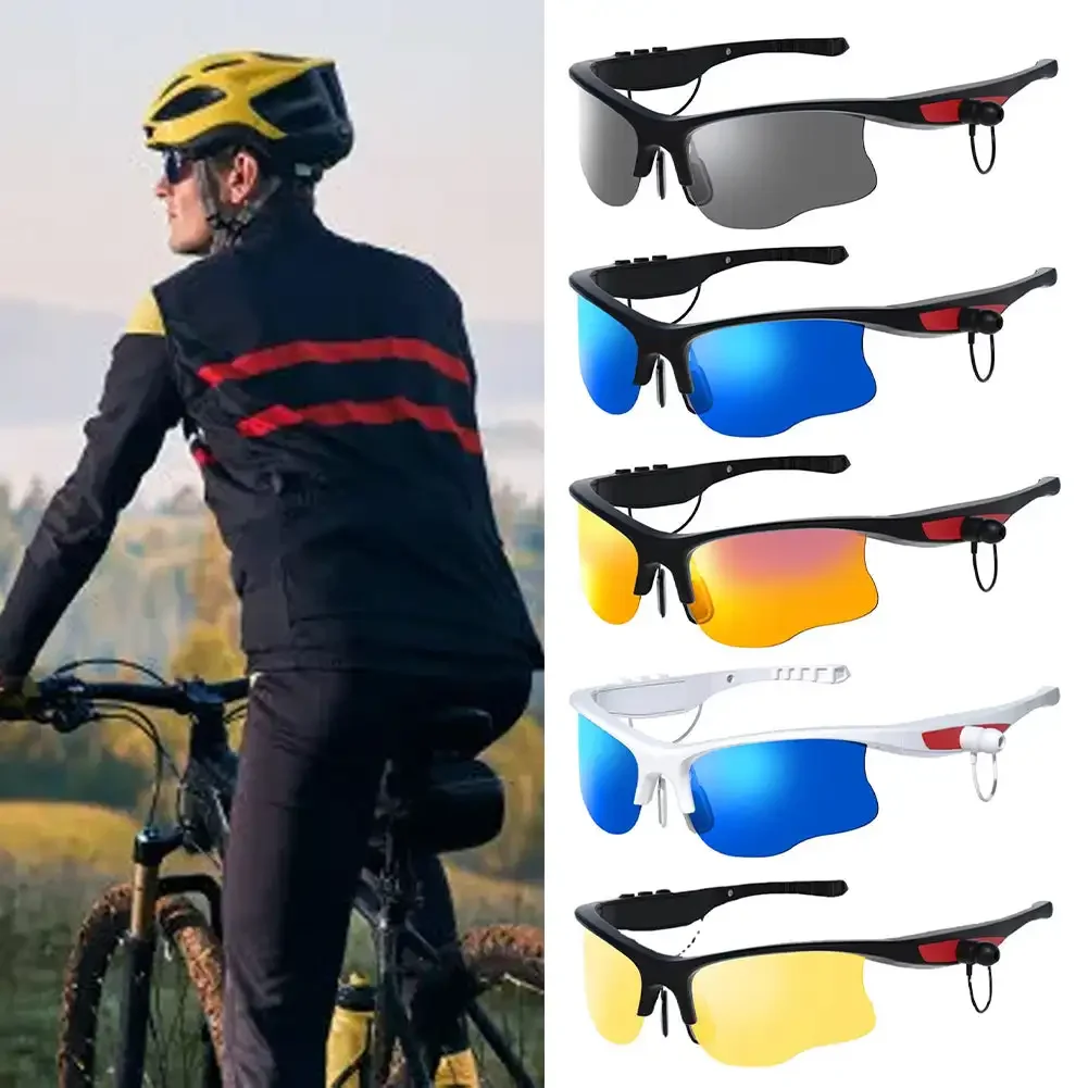 Smart Cycling Glasses Headset Wireless Headphones Bluetooth Sunglasses Outdoor Sport Earphone Calling Music Anti-Blue Eyeglasses