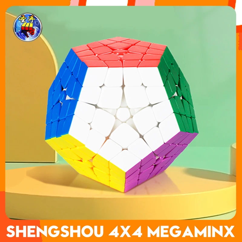 [CubeFun]ShengShou 4x4 Megaminx Magic Cube Stickerless Puzzle Sengso Dodecahedron 12 Faces Master Kilominx Toys Children's Gift