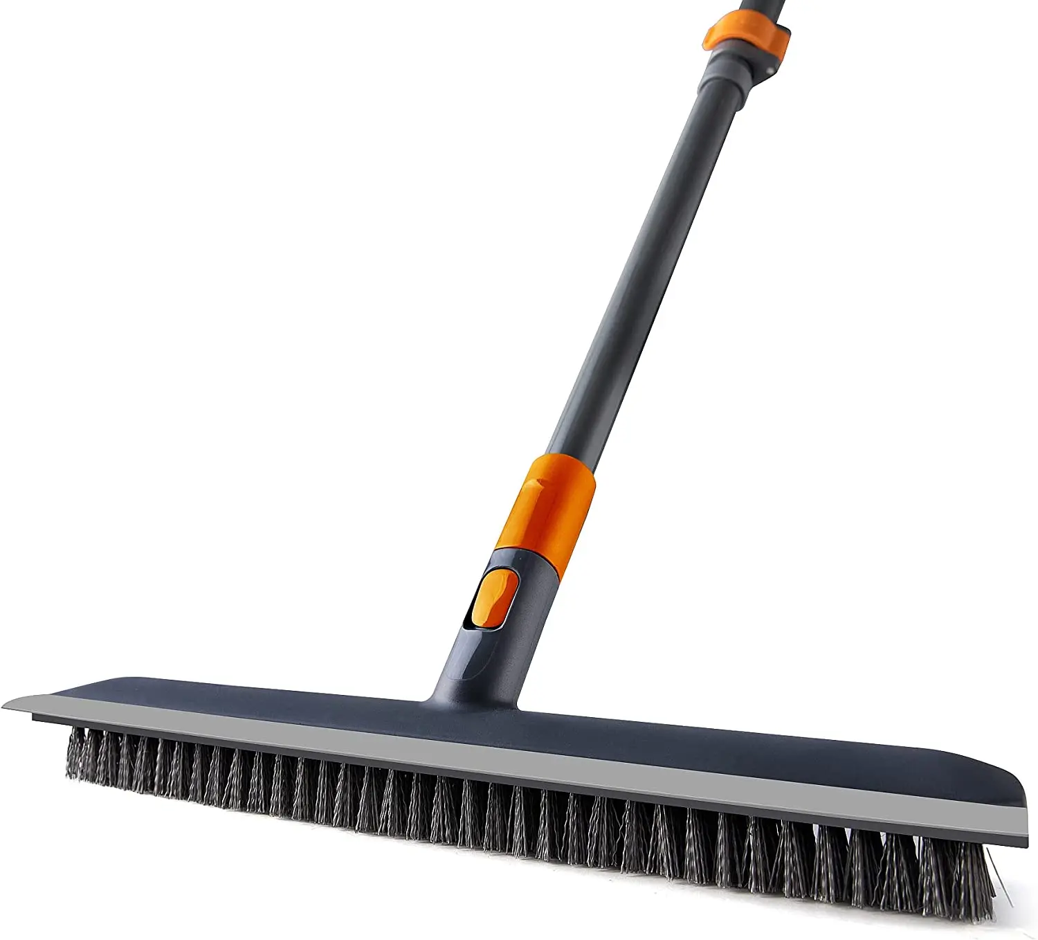 

Floor Scrub Brush with Rubber Squeegee 56” Extendable Long Handle,with 2 in 1 Stiff Bristle Scrubber,Tub and Tile Brush