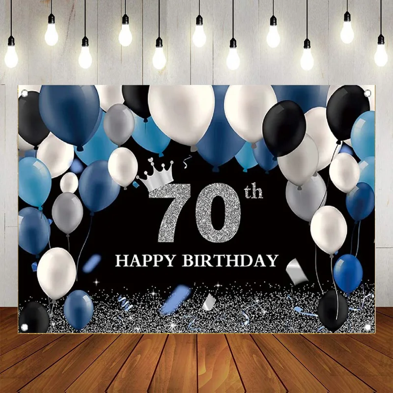 Happy 70th Birthday Party Supplies Banner Photography Backdrop 70 Years Old Birthday Decorations Background Banner Photo