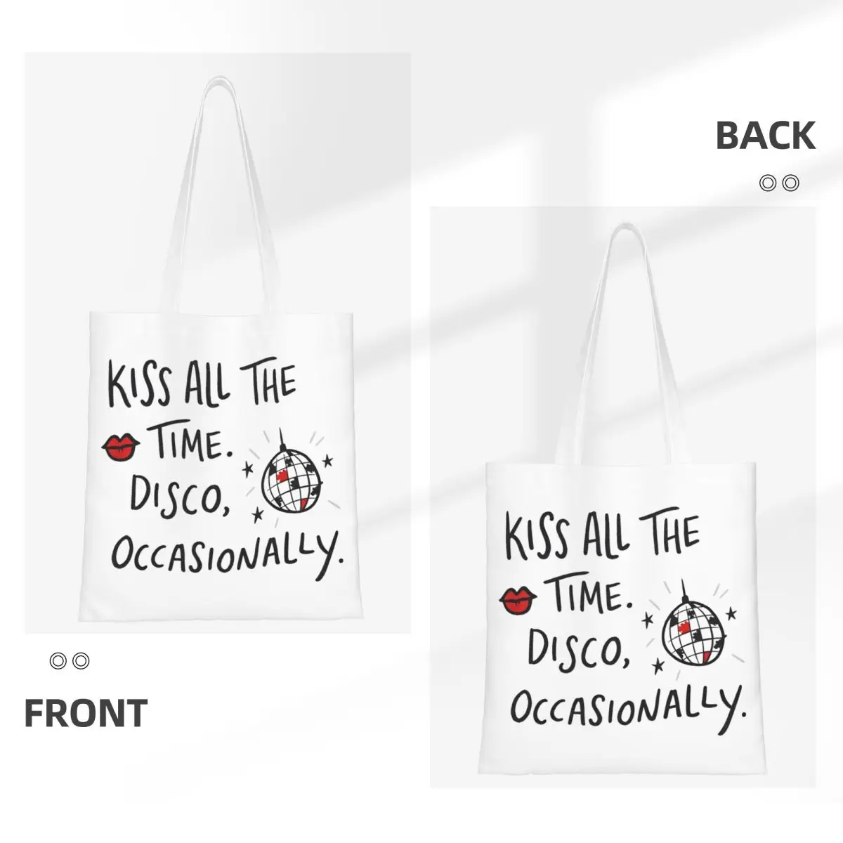 Kiss All The Time Shopper Bag Harrys Styles New Album Designer Shoulder Bag Women Reusable Tote Bag Cloth Outdoor Woman Handbags
