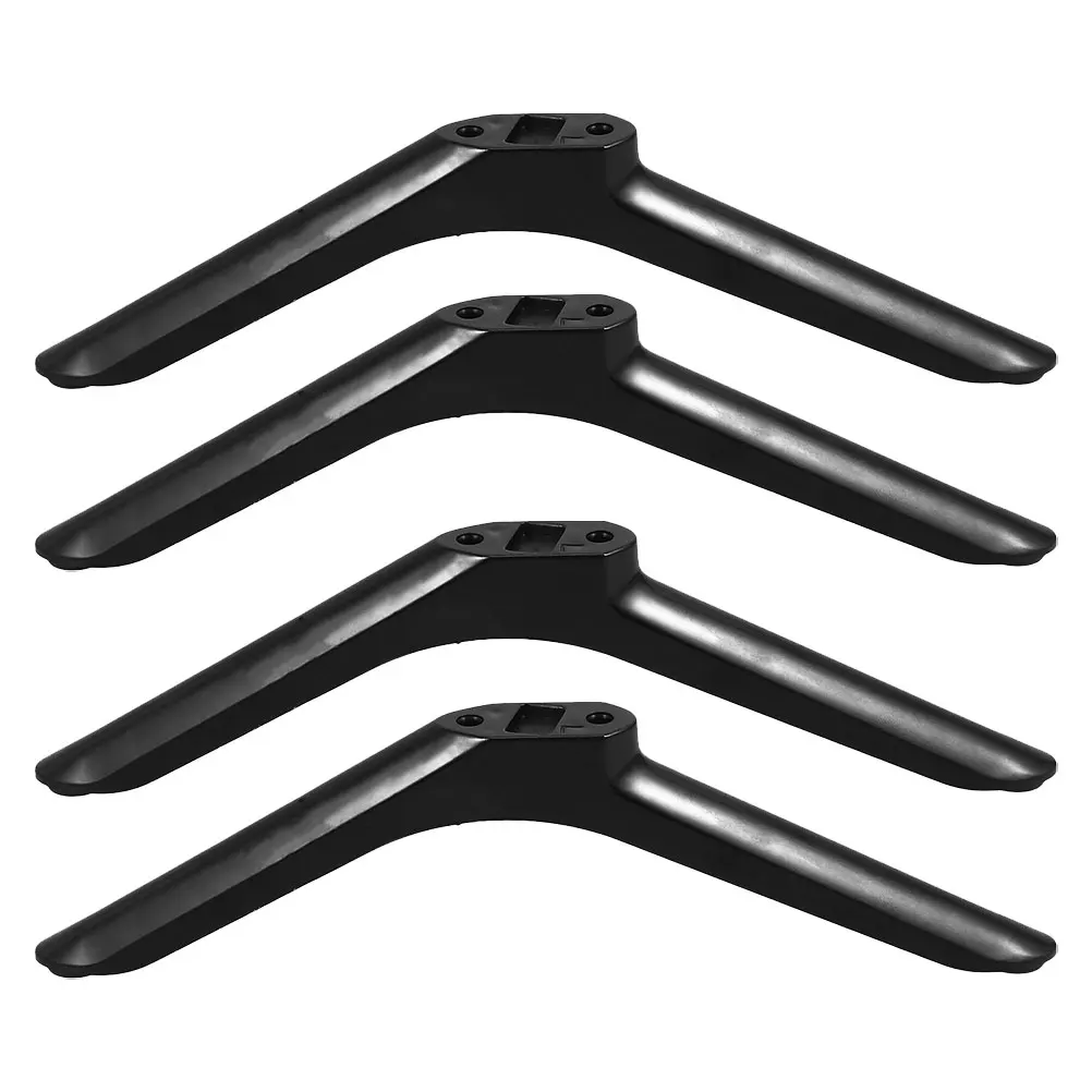 

2 Pairs Stand Pedestal Feet Replacement Black Plastic Legs for TVs Stable Support Suitable Various Sizes
