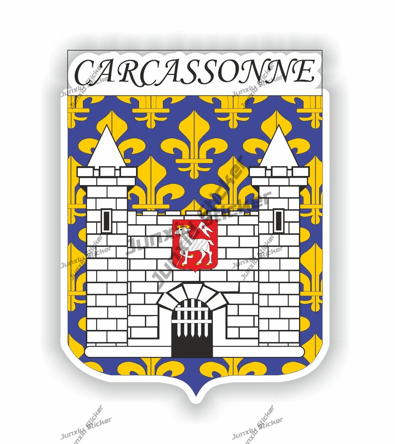 

Carcassonne France Decals Coat of Arms of France Carcassonne Sticker for Car Themos Laptop Book Fridge Guitar Motor Accessories