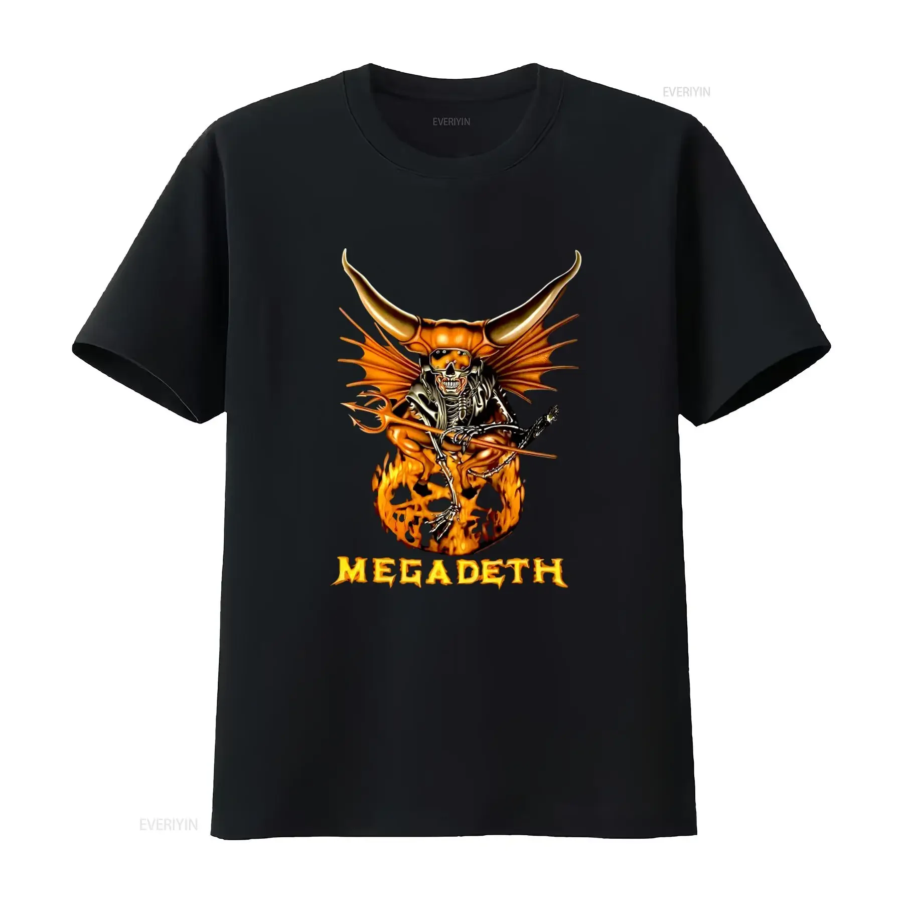Camiseta negra para hombre Megadeath, diseño del concierto de la gira 2000, Vic Rattlehead Demon Go To Hell, larga o corta, vintage, lavada, unisex