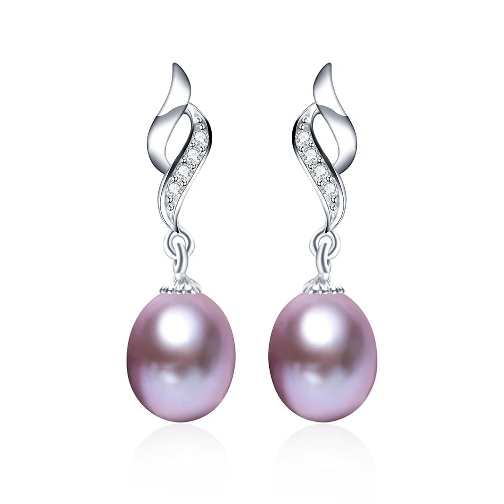 Natural Freshwater Pearl Drop Earrings  For Women 2020 New Fashion Silver 925 Pearl Jewelry High Luster