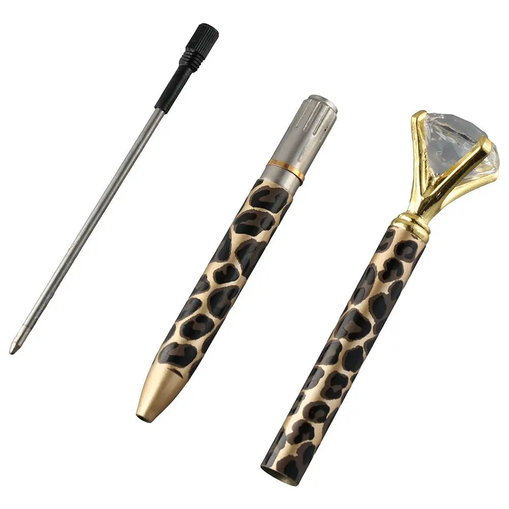 

Cute 6 Pcs Crystal Diamond Pens Leopard Metal Writing Pens Medium Point Writing Pens Women