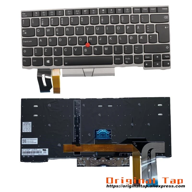 NO Norwegian Backlit Keyboard for Lenovo Thinkpad E480 E485 E490 T480S T490 T495 P43S L480 L490 L380 L390 Yoga 01YN360 01YN440