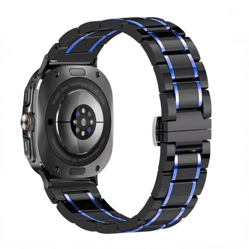 サムスンギャラクシーウォッチ用のセラミックとメタルバンド、スポーツリストバンド、交換用ベルト、ウルトラ、47mm