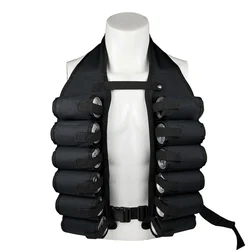 Tactical Beer Bottle Drinking Vest Breathable Multi-pockets Insert Buckle Oxford Cloth Beer Storage Vest for Outdoor