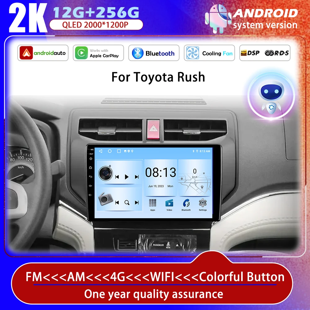 

9 INCH For Toyota Rush 2017 - 2020 Carplay Car Radio Multimedia Video Player Android Auto 4G WIFI GPS Navigation DSP stereo BT