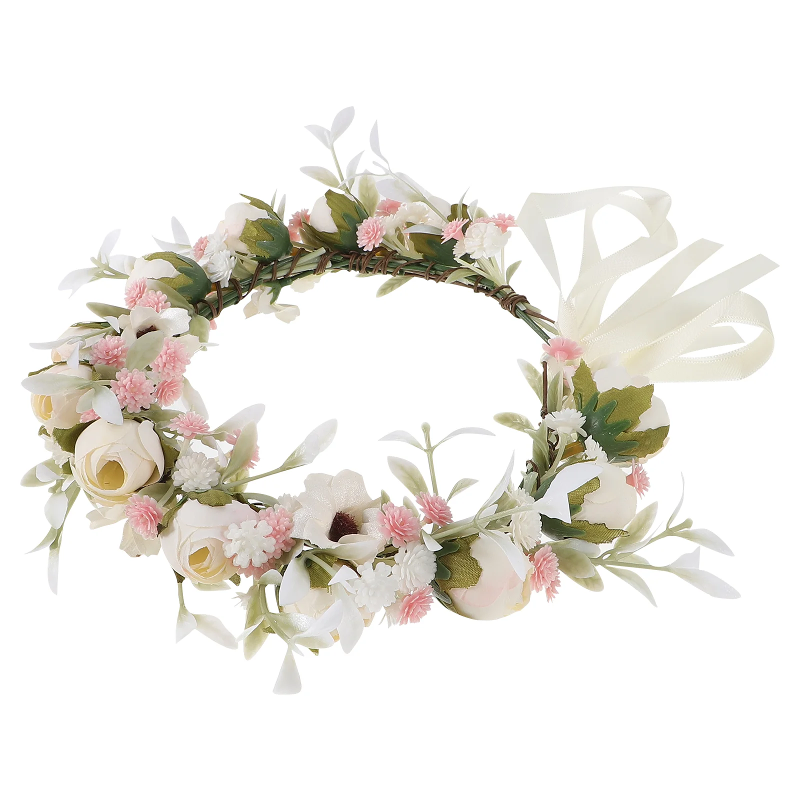 

Wreath Garland Headband Headwear Bride Girl Headbands Flower Cloth Floral Headdress The Flowers