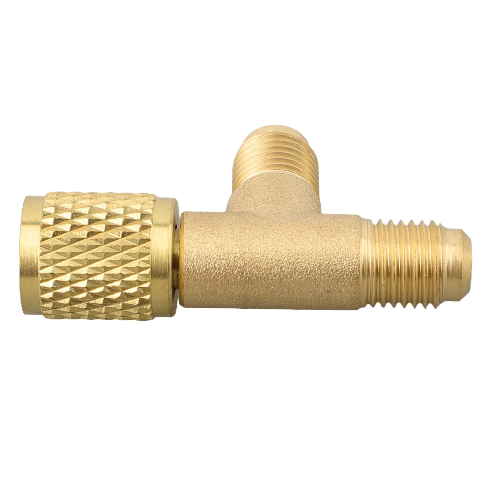 Adaptador tipo T para acondicionador, adaptador en T de conexión rápida con válvula de latón SAE de 1/4 "para reemplazo de adaptador R22 R12 R134