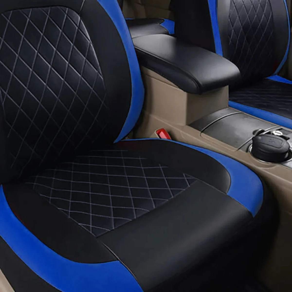 Ganzjahres-Autositzbezug aus PU-Leder, vollständig umschlossener Sitzschutz, wasserdicht, universelle Passform, Limousine, SUV, Pick-up-LKW-Sitz – Detail 22
