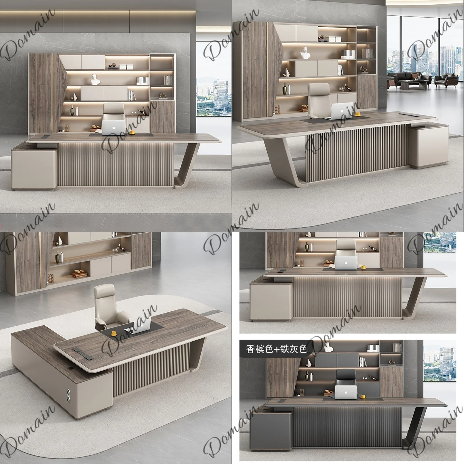 Modern Executive Desk Set for Boss Manager Office Furniture Lacquer Computer Table