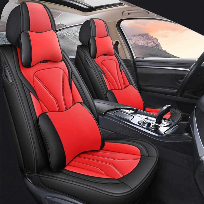 Nappa Leather Car Seat Covers Waterproof  Auto Seat Protectors Full Set Universal Accessories Fit for Most Sedans SUV Truck