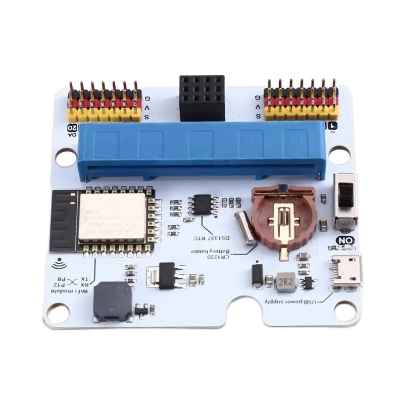 

JABS-IOT:Bit Wifi Expansion Board For Micro:Bit - For Makecode/Micropython/Javascript With ESP8266 Wifi/Buzzer/RTC Module