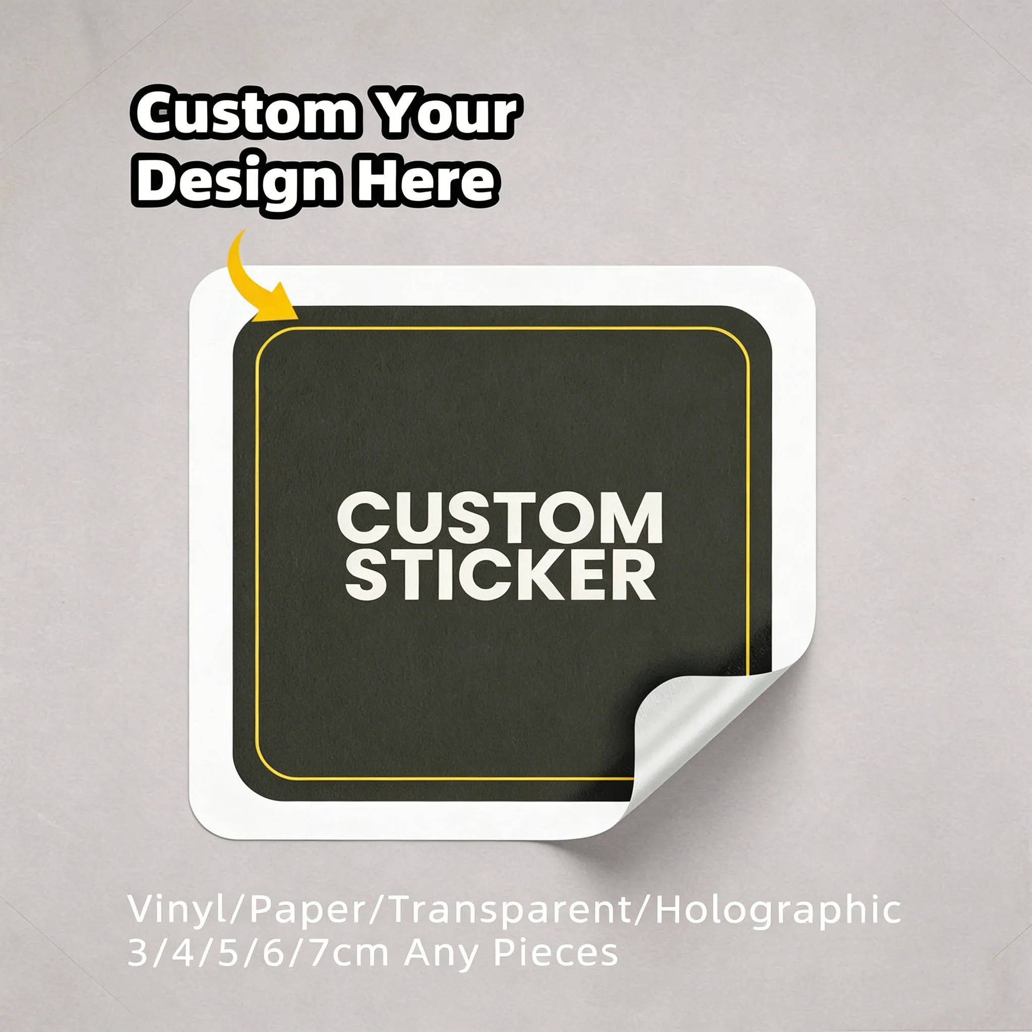 1/48/120/192PCS Aangepaste stickers Gepersonaliseerde waterdichte zelfklevende etiketten Aangepaste logo tekst afbeelding Vinylstickers voor elk gebruik