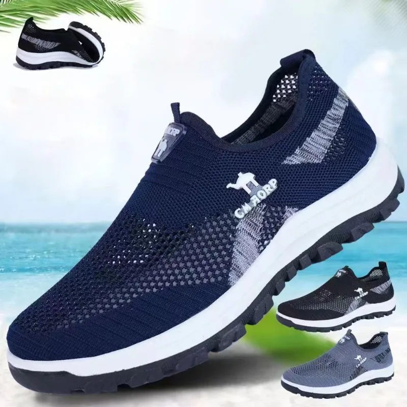 

Men's Loafers Mesh Breathable Casual Sneakers 2025Summer New Vulcanize Shoes Soft Soled Comfort Sport Shoes Light Walking Flats