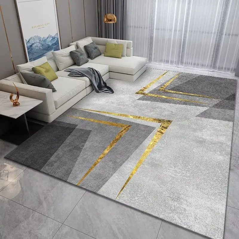 Nordic Grey geometria dywany do salonu prosta dekoracja nauka w domu Sofa mata sypialnia duży obszar antypoślizgowe dywaniki 140x200 zmywalne