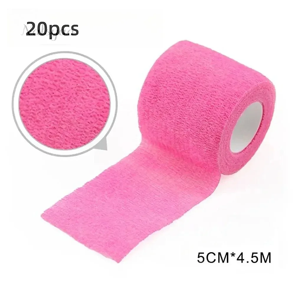 Hot Pink Tattoo Anti-Slip Self-Adhesive Elastic Bandage 1/6/12/24/32/48 Pcs Disposable Athletic Nonwoven Wrap