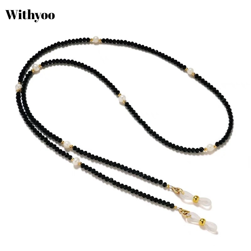 

ROXI | Black Crystal Pearl Mask Chain for Women Trendy Sunglasses Accessories Korean Fashion Glass Chain Wholesale