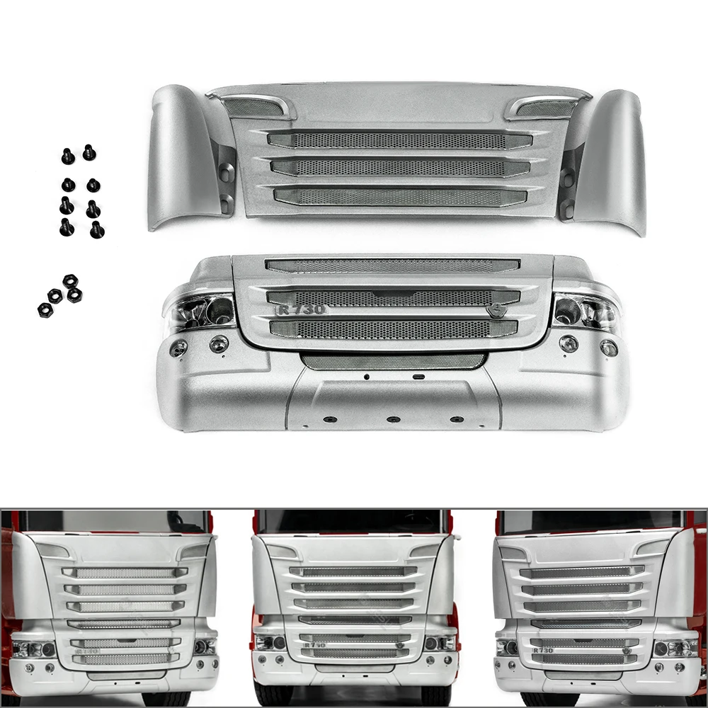 

LESU 1/14 Metal R730 Cabin Front Face Net Bumper Set for RC Tractor Truck DIY Model Upgraded Accessories TH23155