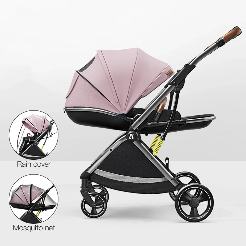 

Luxury 3 in 1 4D Shock Absorption Convertible Bassinet Baby Walker with Leather Handle Factory Direct 3 in 1 Travel System
