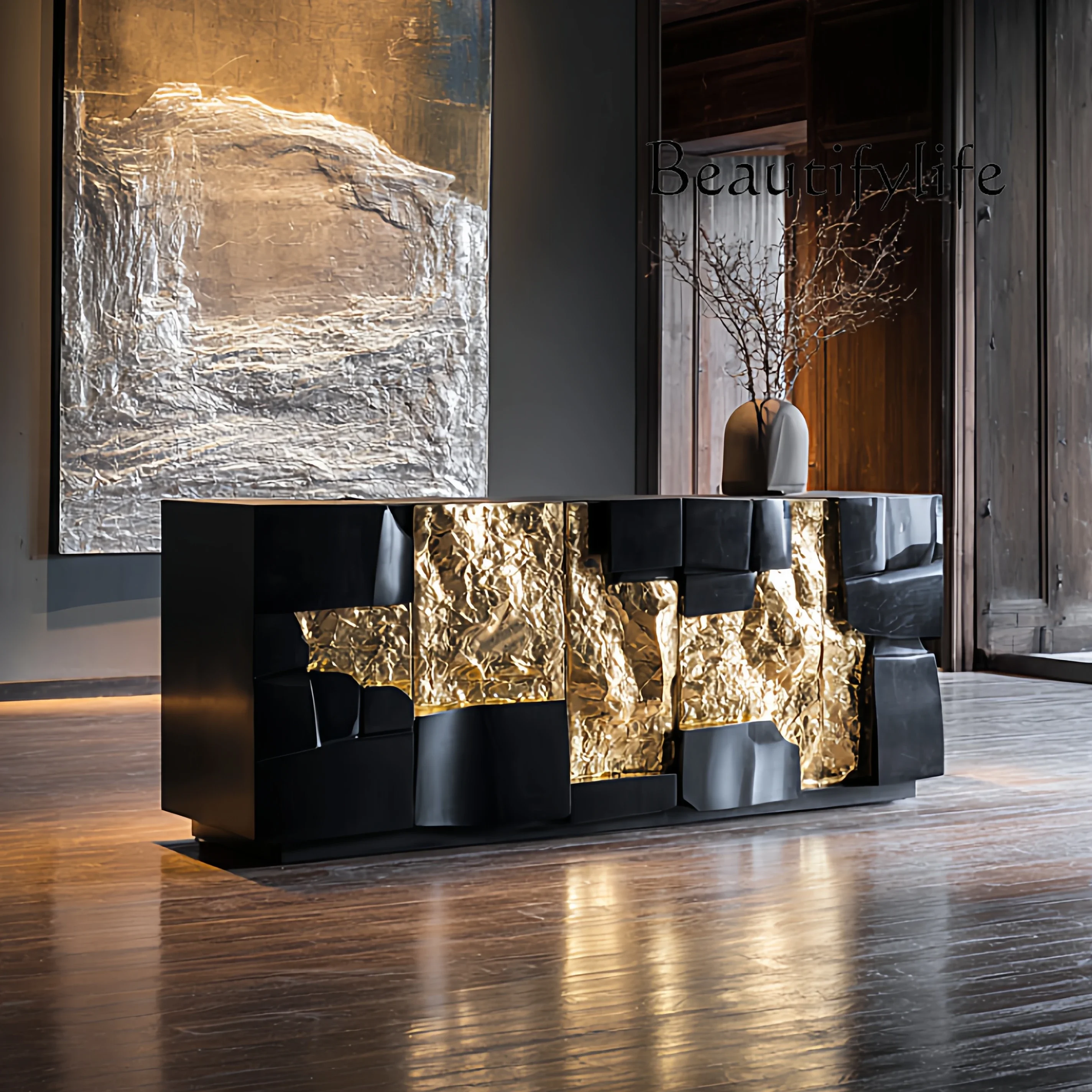 

X Original Design Art Special-shaped Decoration Household Dining Side Cabinet Aesthetic Furniture High Luxury