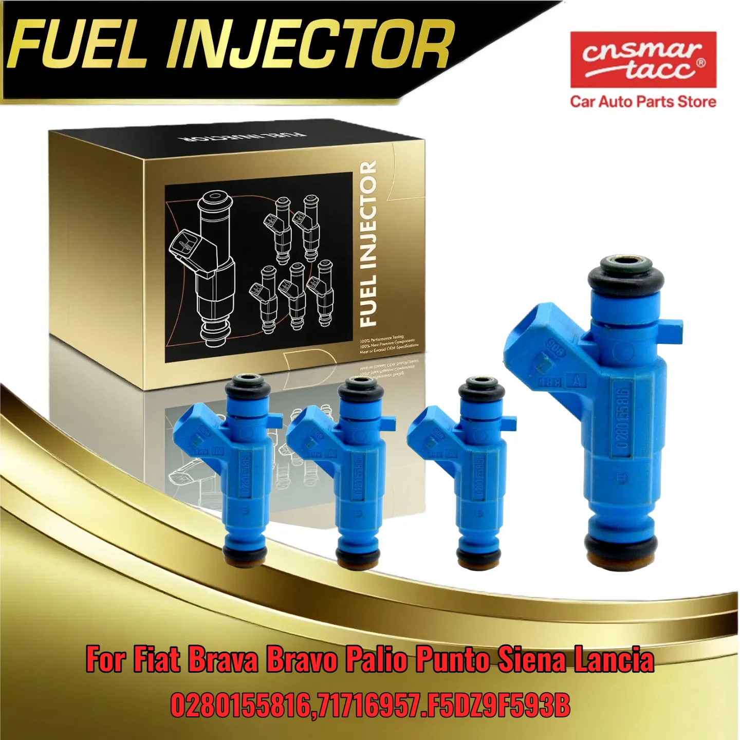 

Injector Set of 4 For Fiat Lancia Bravo Brava Punto Palio Siena 0280155816 F5DZ9F593B
